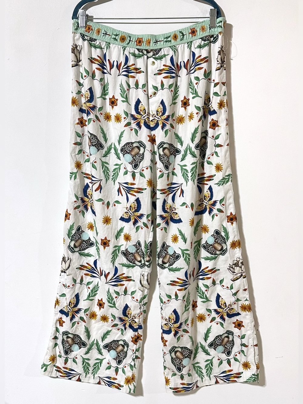 Anthropologie LyreBird Cloud Flannel Pajama Set Daren Magee Animal Cheetah SZ XL - Picture 10 of 16